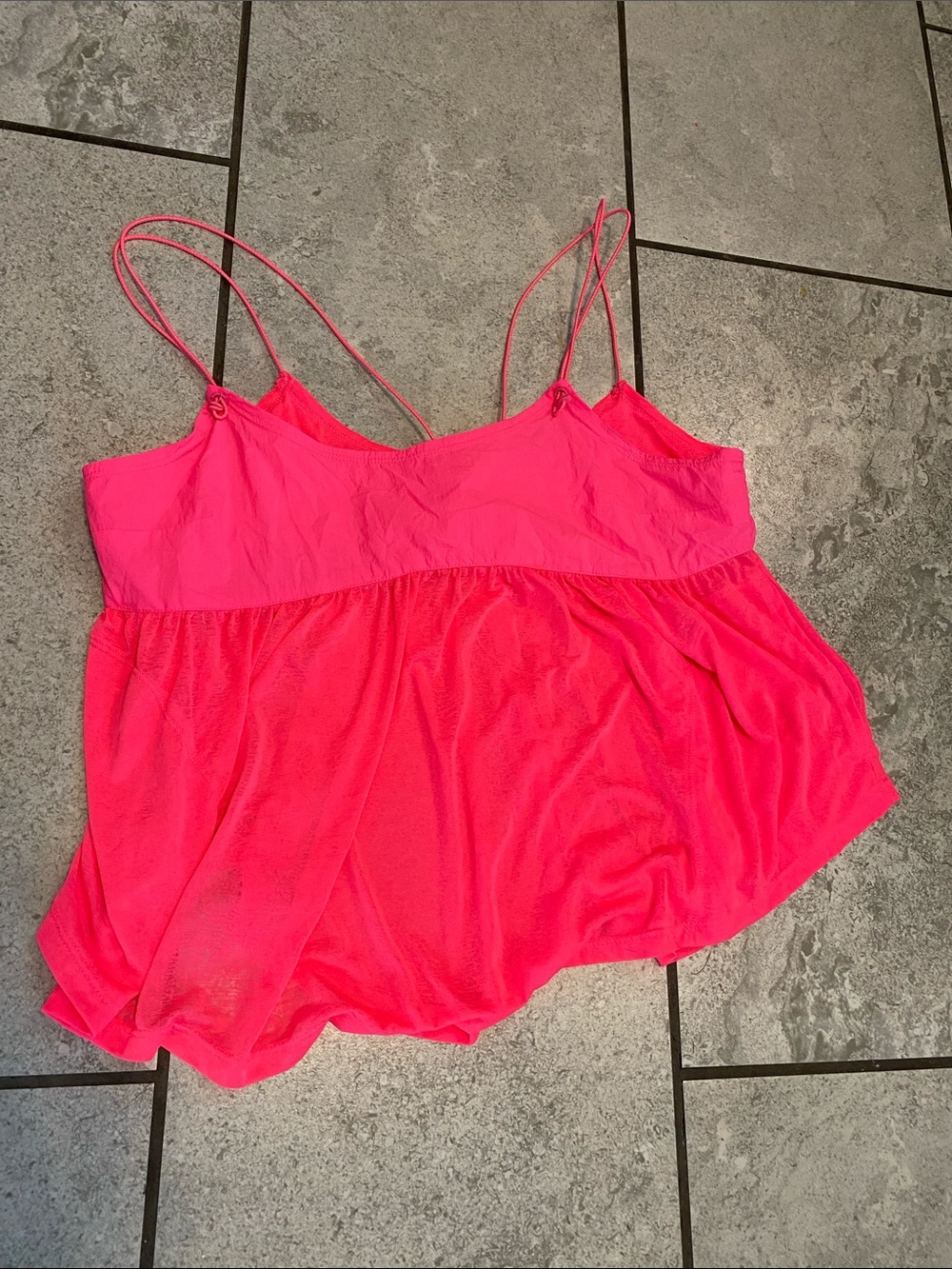 Women's Neon Pink Spaghetti Strap Tank Top